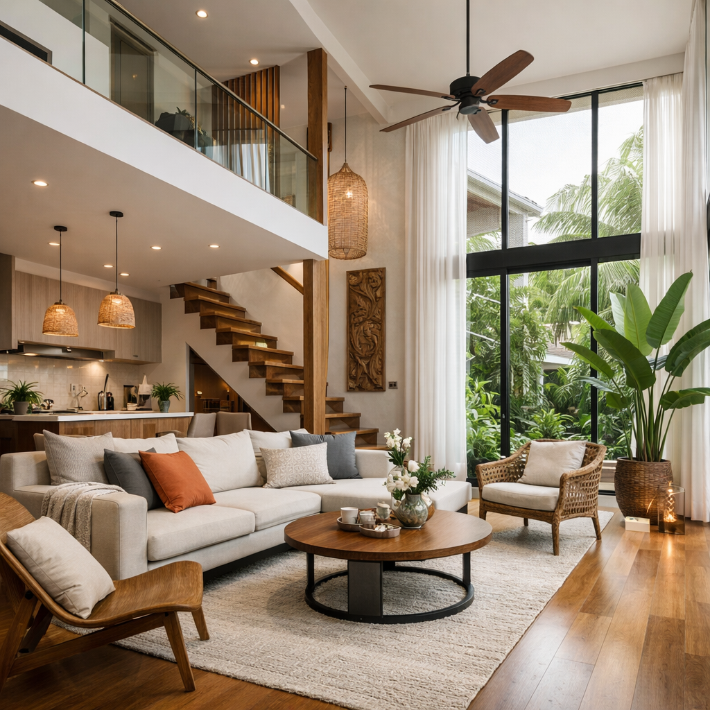 Haus mieten Ekkamai Bangkok - Tropisches Townhouse für Familien